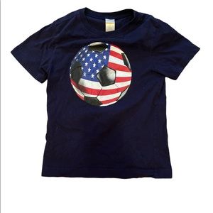 Navy Blue American Flag Soccer Ball Logo Gymboree Short Sleeve Tee for Kids